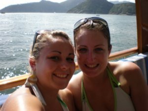Hollie and jen soaking up the sun 