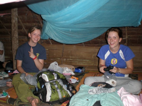 Laura and hannah in the hut 