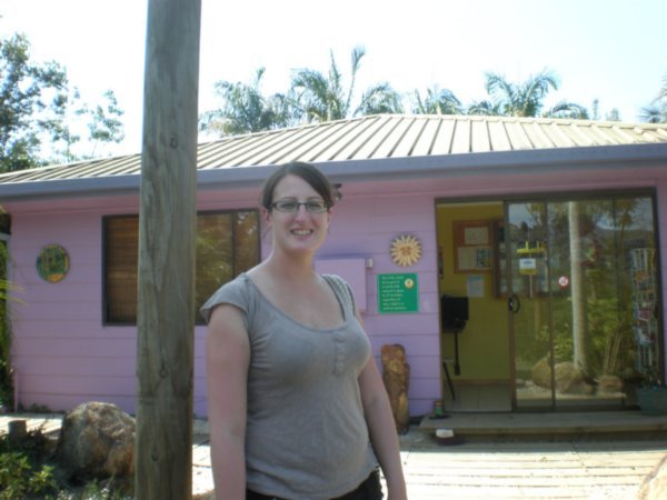 Jen and our purple hostel