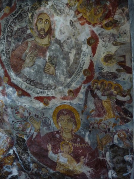 Frescoes inside the monastery