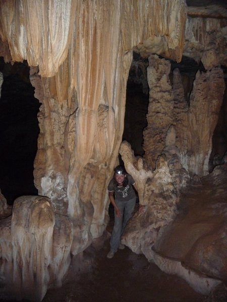 Inside one of the many caves