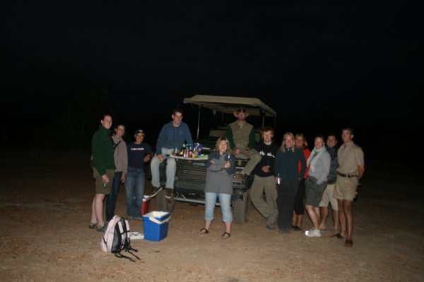 Our group in the night bush