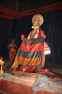 Kathakali Artist arrives on stage