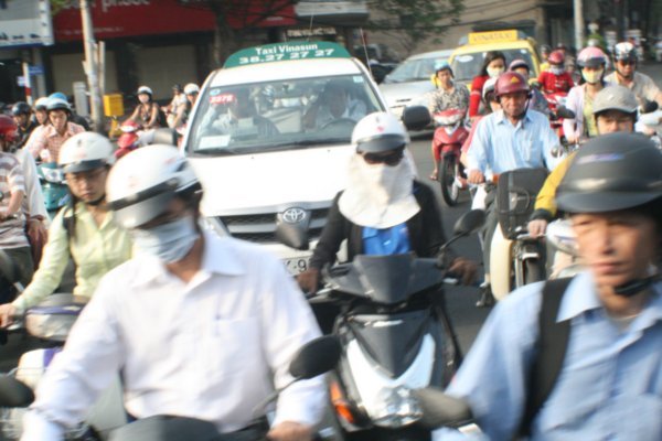 Traffic Jam of Motorbikes