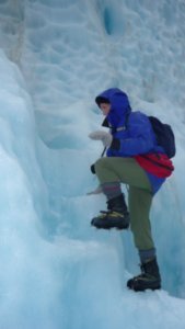 Climbing the giant ice steps