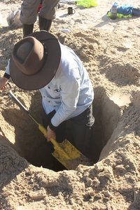 Richard digging a hole