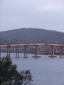 Tasman Bridge from our window