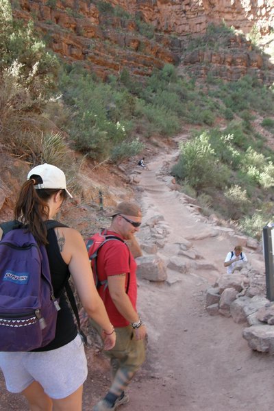 Walking down the Grand Canyon