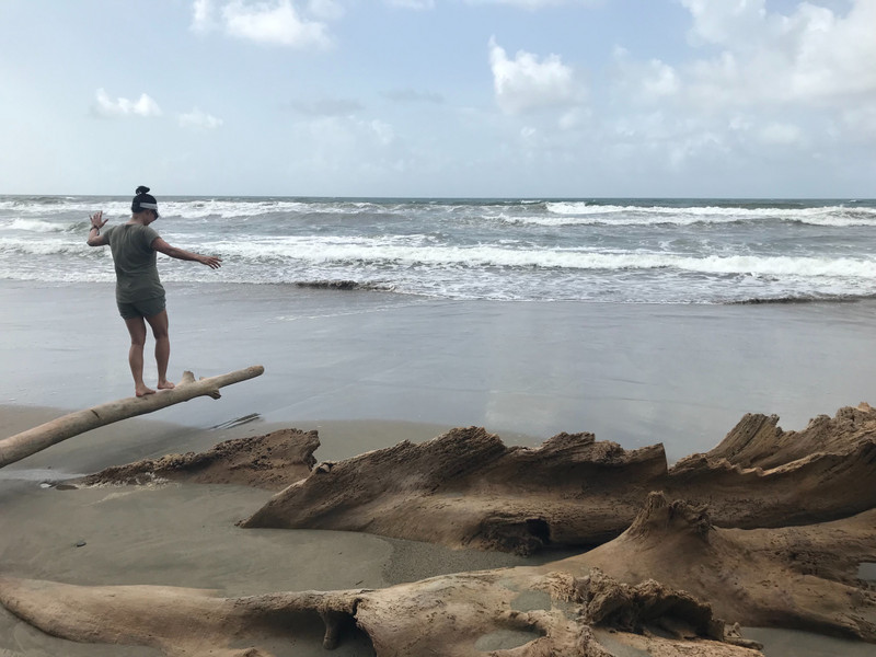 Balancing on Beach Debris