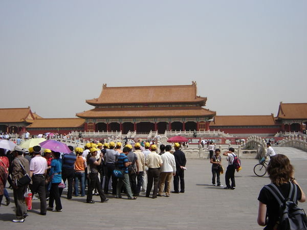 Supreme Harmony Gate in background, Forbidden City 