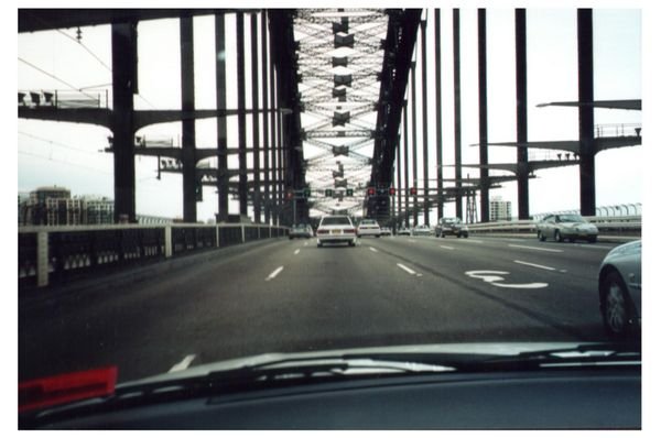 Driving northbound, through the Harbour Bridge