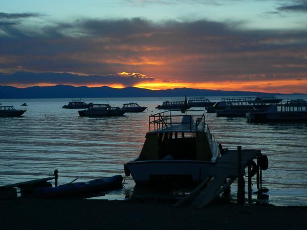 Sunset over Lake Titikaka