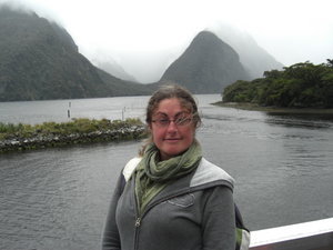 me on a boat in milford sound, aka hobbitdom!