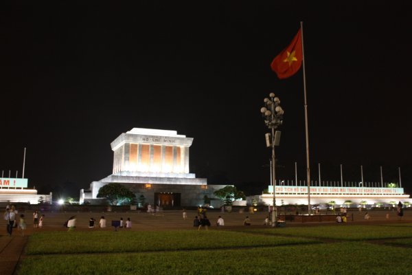 Ho Chi Minh's Mausoleum at Night