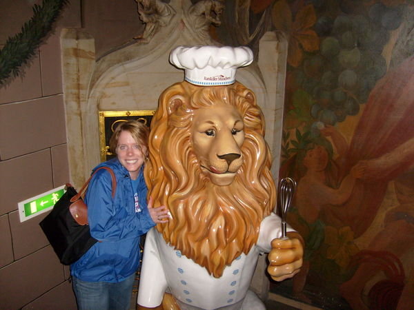 Me and chef lion we found inside a building