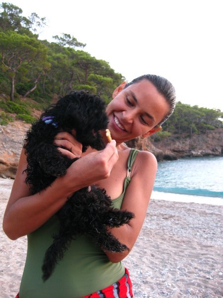 pinar and a very cute dog