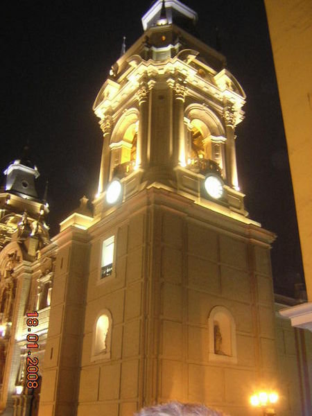 Lima Cathedral by night