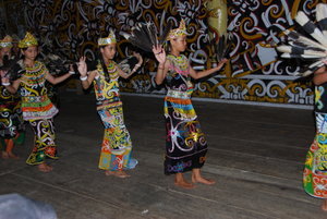 Kenyah Dayak girls dancing