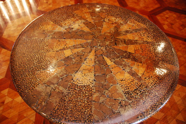 Table inlaid with coconut shell