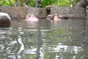 beached ladies  in the fish pool