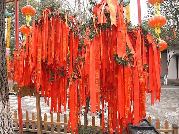 han shan trees with new year wishes