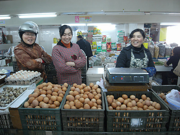 egg ladies at the market