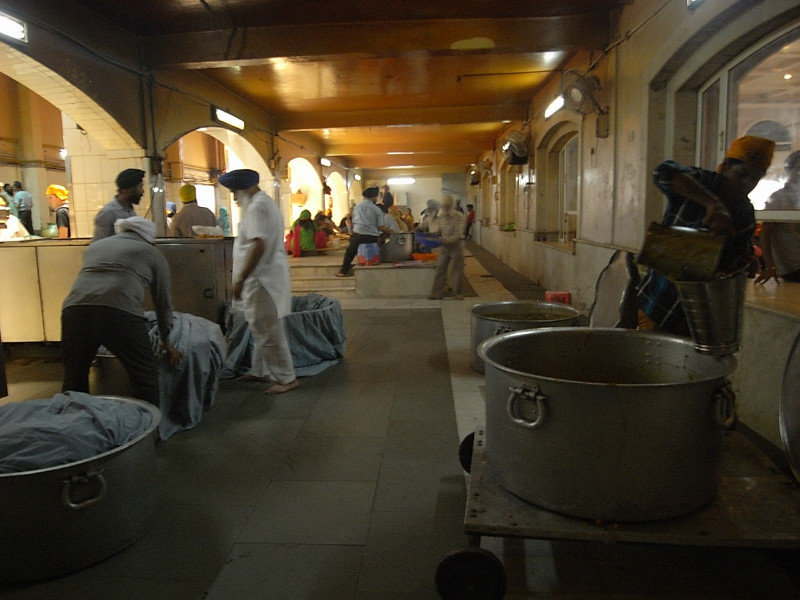 In the kitchens - where they feed 10,000 - 20,000 people every day