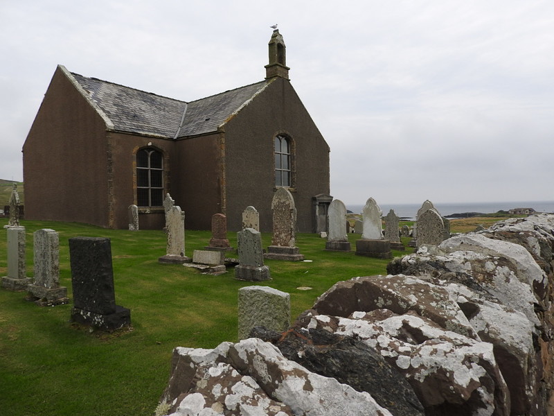 a beautiful church down a track on the road to St. Ninian's