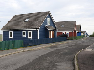new eco scandinavian style houses at the North end of Lerwick