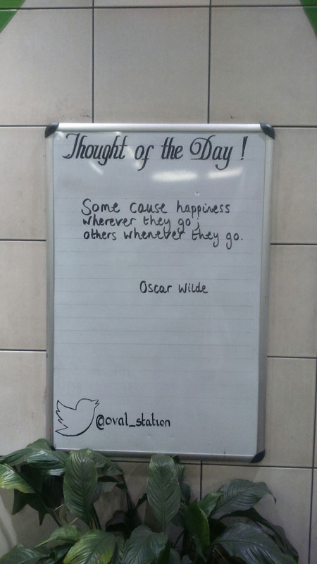 Oval Tube - thought for the day
