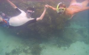 onze eerste onderwater foto van ons samen!!