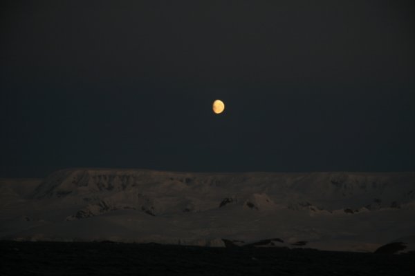 Full moon (nearly) over Antarctica
