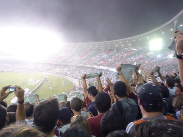 In with the Fluminense fans