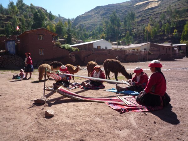 Locals weaving