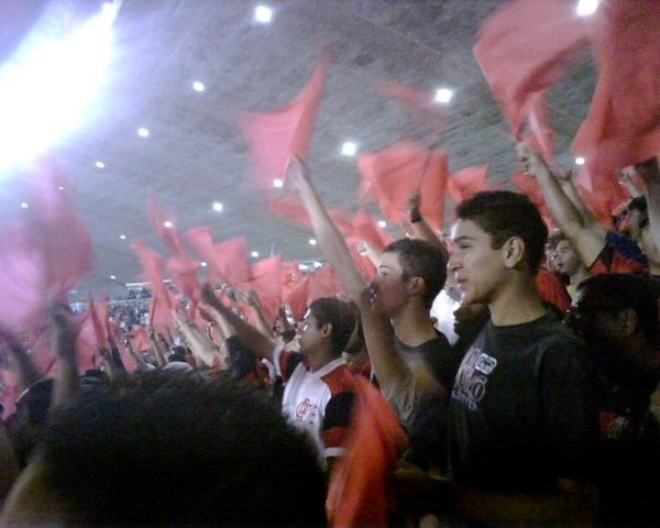 In with the Flamengo fans