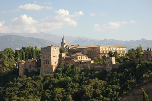 Looking at the Alhambra from where my Dad had a beer