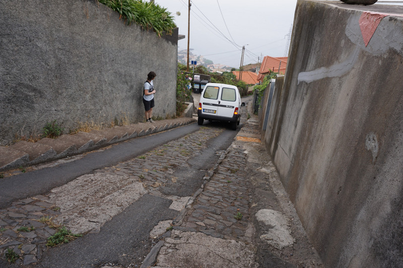 Levada do Norte: the levada crosses a street 