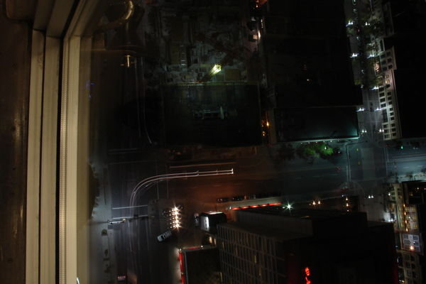Straße von oben bei Nacht