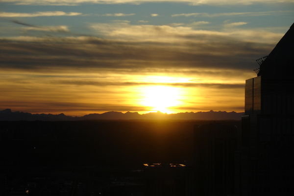 Sonnenuntergang über den Rocky Mountains