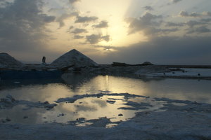Sunrise at the salt lake