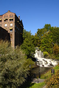 Old spinning works next to the river