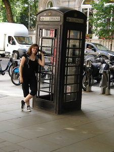 A black telephone booth