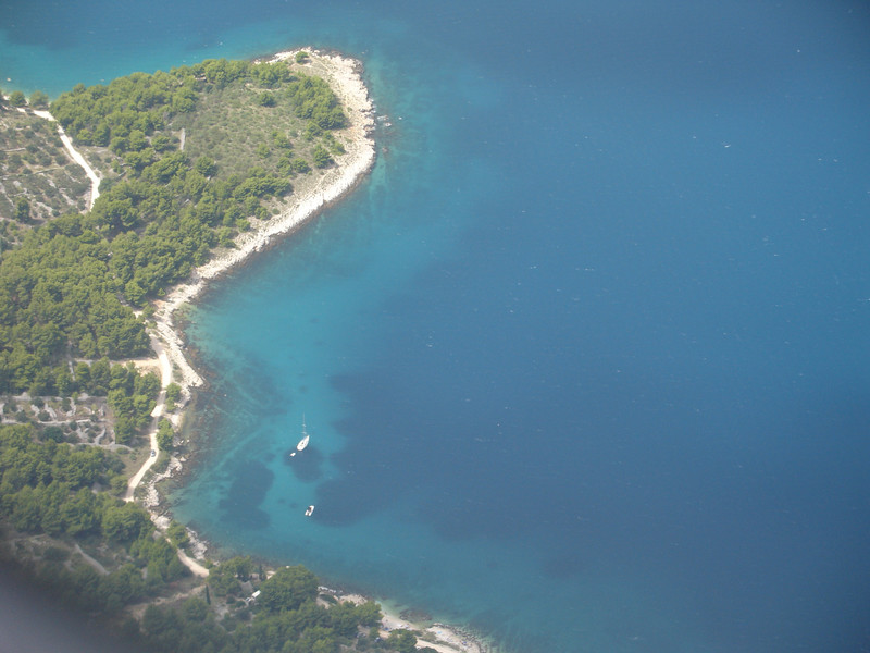 Ciovo's coastline from the airplane