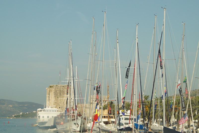 Sailing ships and the Kamerlengo -  The Waterfront of Trogir