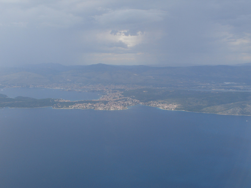 The island of Ciovo from the airplane
