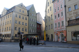 Houses in the beautiful old town of Regensburg