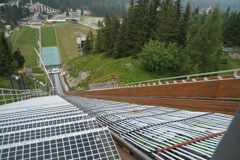 View from the uppermost part of the new ski jumping hill in Strbske Pleso