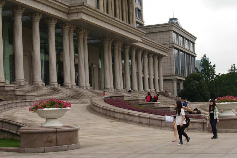 The entrance to the Guanghua Twin Towers (on campus)