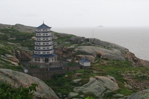 The pagoda next to the Yangshan Deep-water port