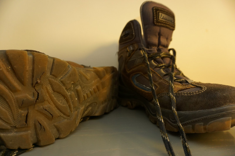 Broken hiking boots...